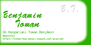 benjamin toman business card