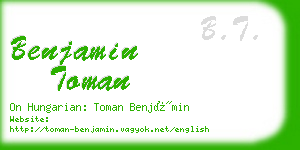 benjamin toman business card